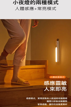 【3AbestBuy】最新款～攜帶式 LED磁吸智能無線感應燈條（免接線）
