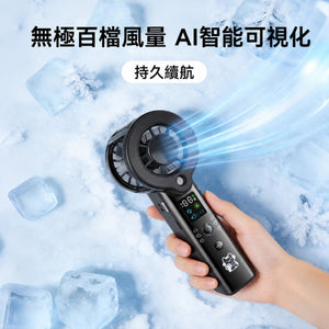 【3AbestBuy】細緻水霧無極百檔風量手持風扇(手燈功能)