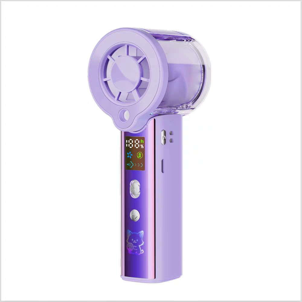 【3AbestBuy】細緻水霧無極百檔風量手持風扇(手燈功能)