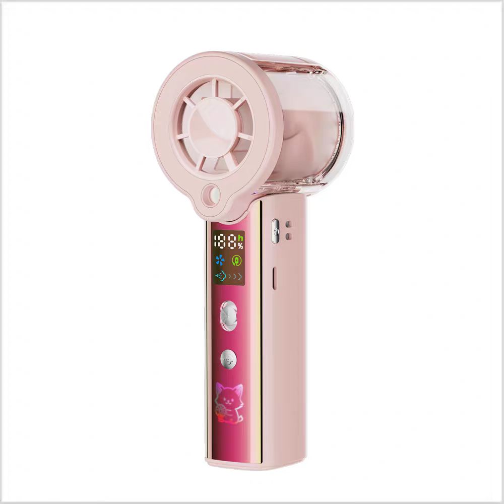 【3AbestBuy】細緻水霧無極百檔風量手持風扇(手燈功能)
