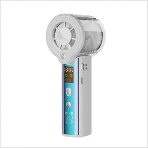 【3AbestBuy】細緻水霧無極百檔風量手持風扇(手燈功能)