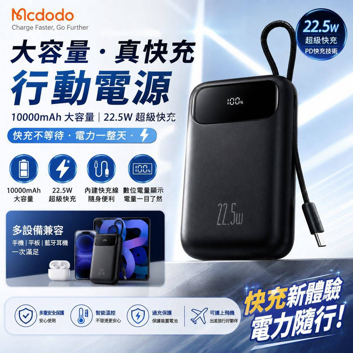 【3AbestBuy】 Mcdodo 超級快充 10000mAh行動電源22.5W