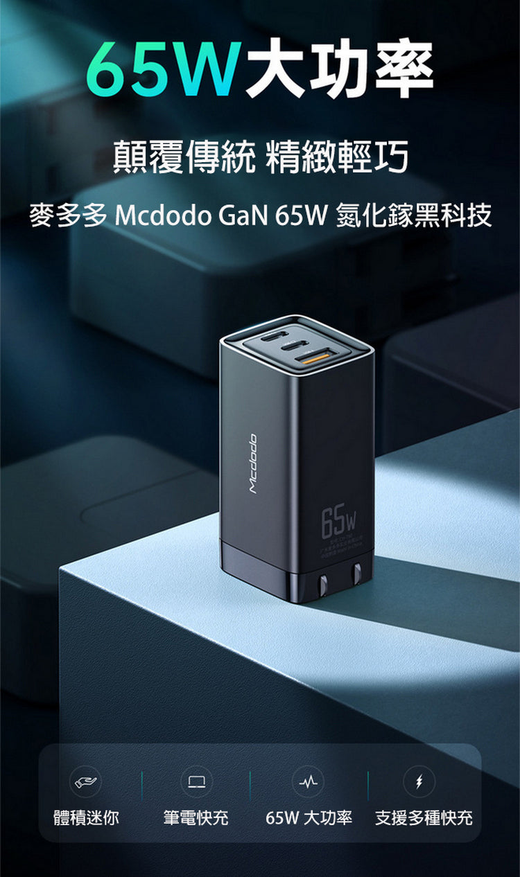 Hãy 3AbestBuy ngừa Mcdodo 65 W GaN gan PD nhanh sạc (hỗ trợ máy tính xách tay nhanh sạc)
