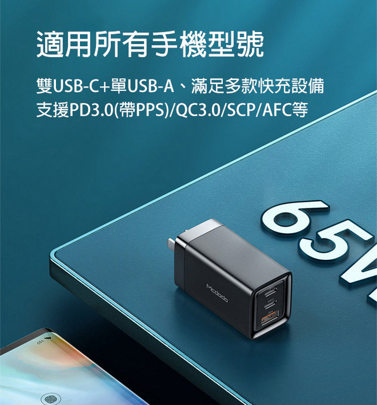 Hãy 3AbestBuy ngừa Mcdodo 65 W GaN gan PD nhanh sạc (hỗ trợ máy tính xách tay nhanh sạc)