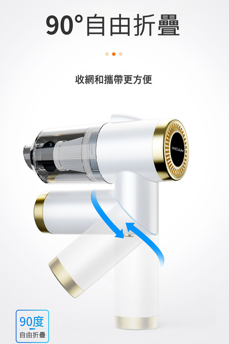 【3AbestBuy】｛獨家銷售｝超強吸力無線車載手持折疊吸塵器(車家兩用)