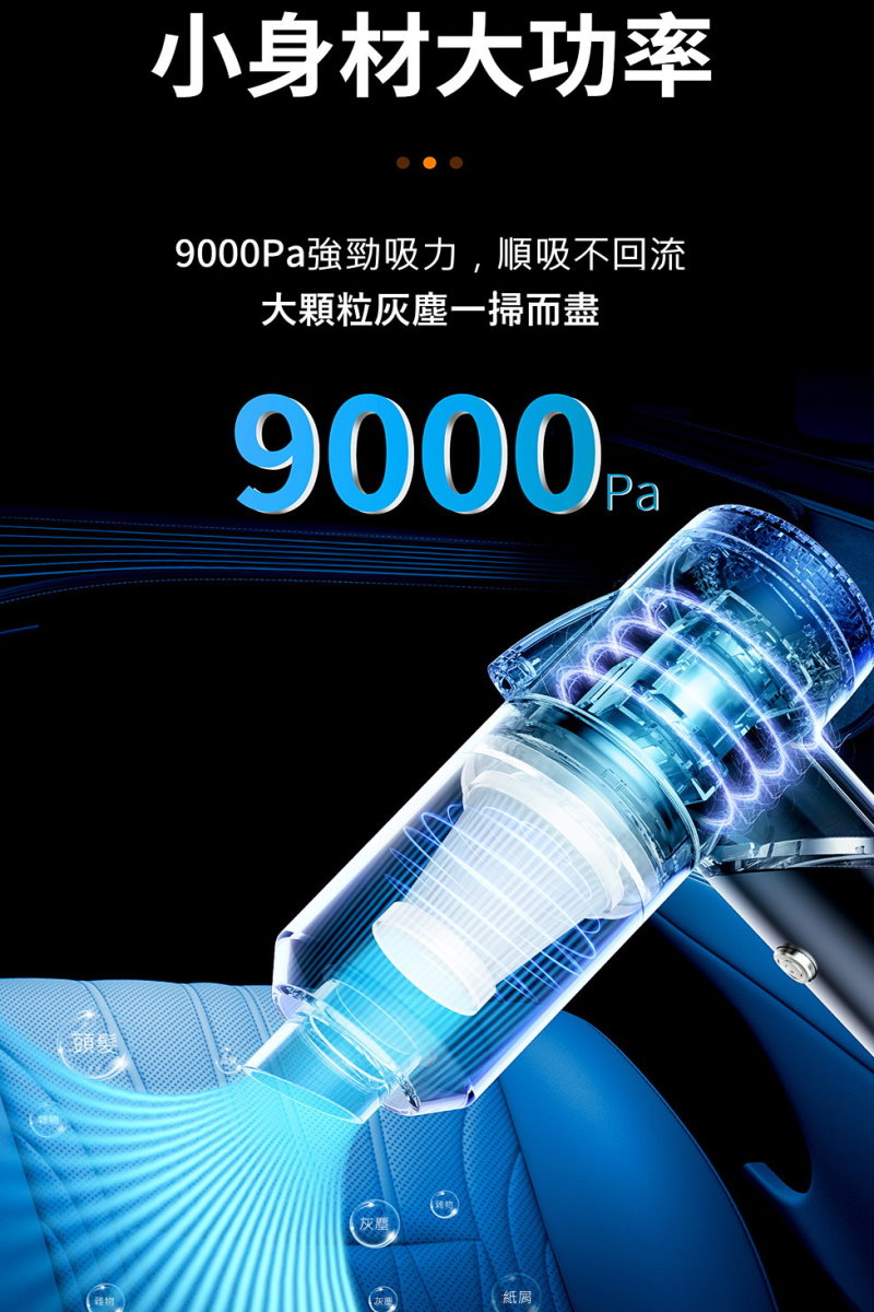 【3AbestBuy】｛獨家銷售｝超強吸力無線車載手持折疊吸塵器(車家兩用)