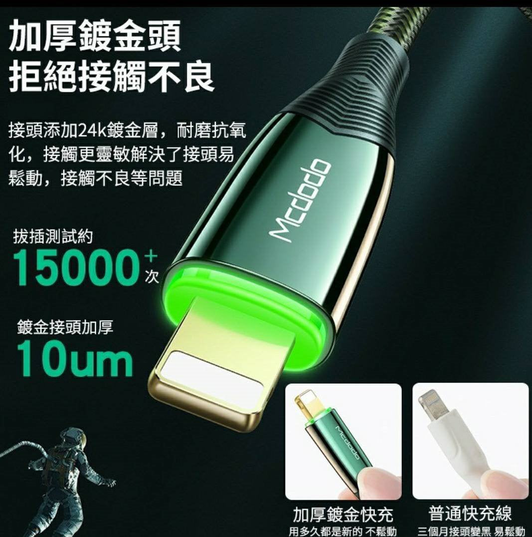 【3AbestBuy】Mcdodo智能斷電/快充線 /Iphone充電線 /傳輸線 /快充/ 蘋果
