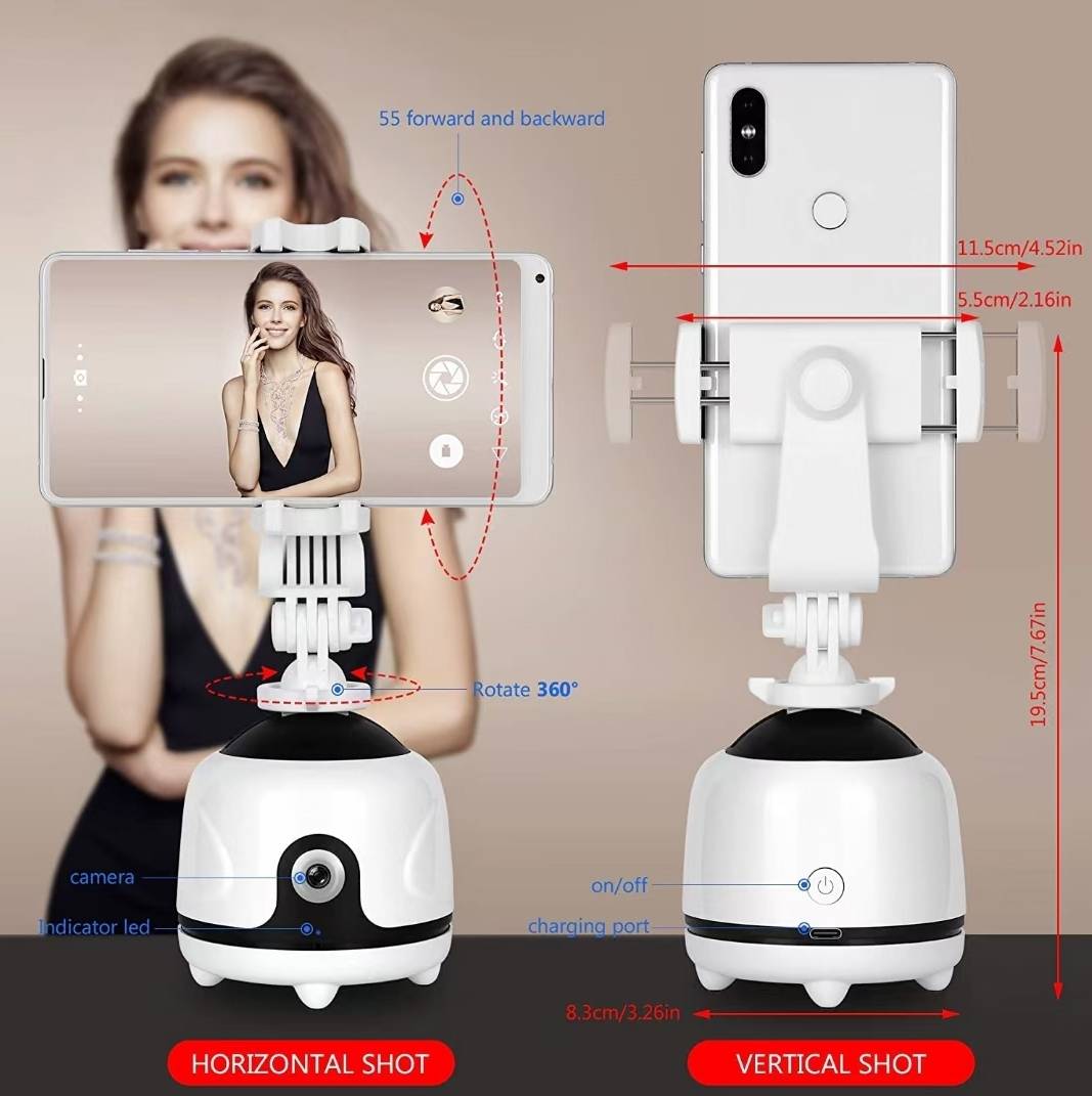 【3AbestBuy】【智能跟拍雲台】自動跟拍+智慧防抖+人臉辨識＋360旋轉（直播 視訊 拍攝）