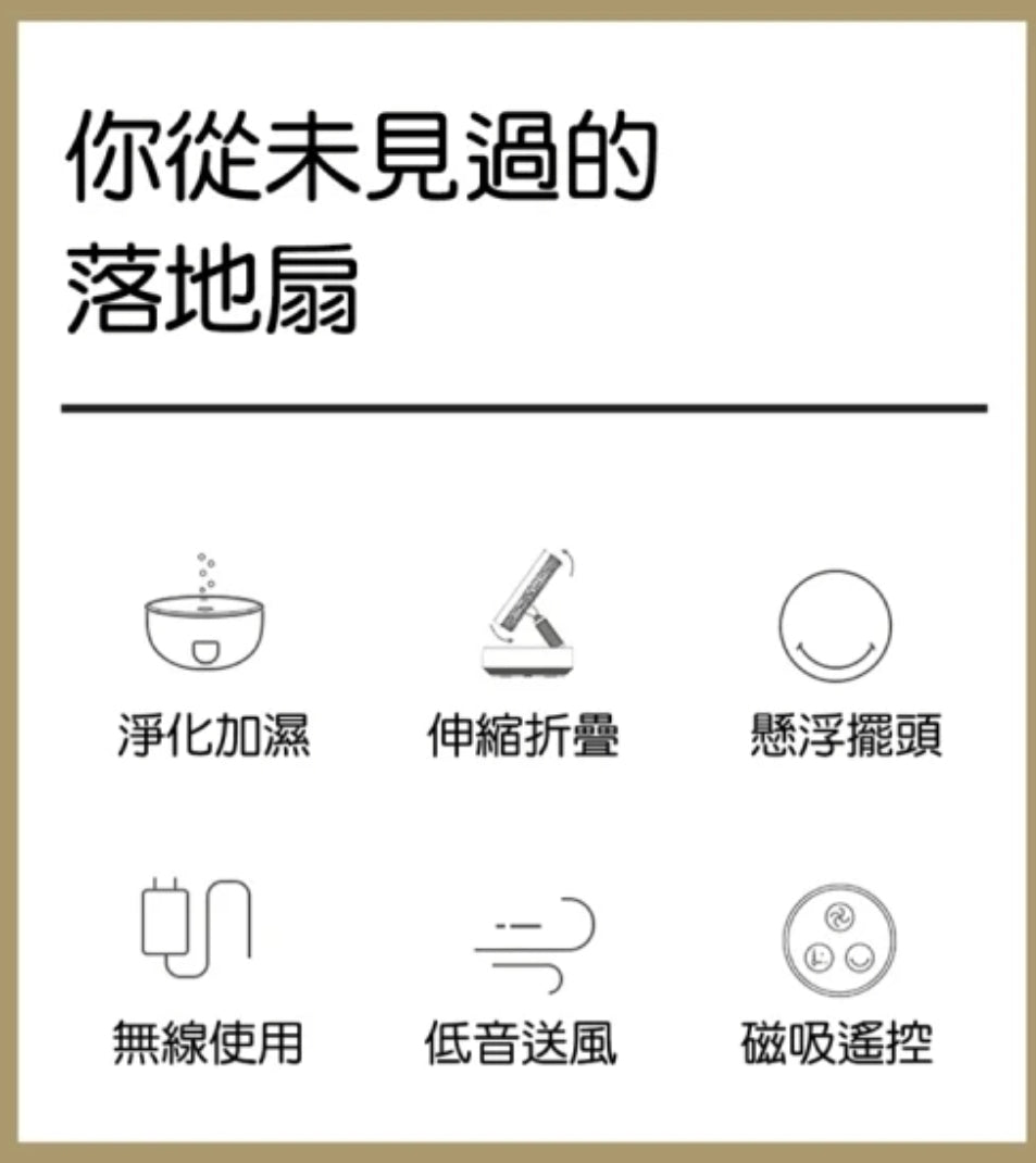 【3AbestBuy 】EDON愛登加濕式便攜無線伸縮收納電扇