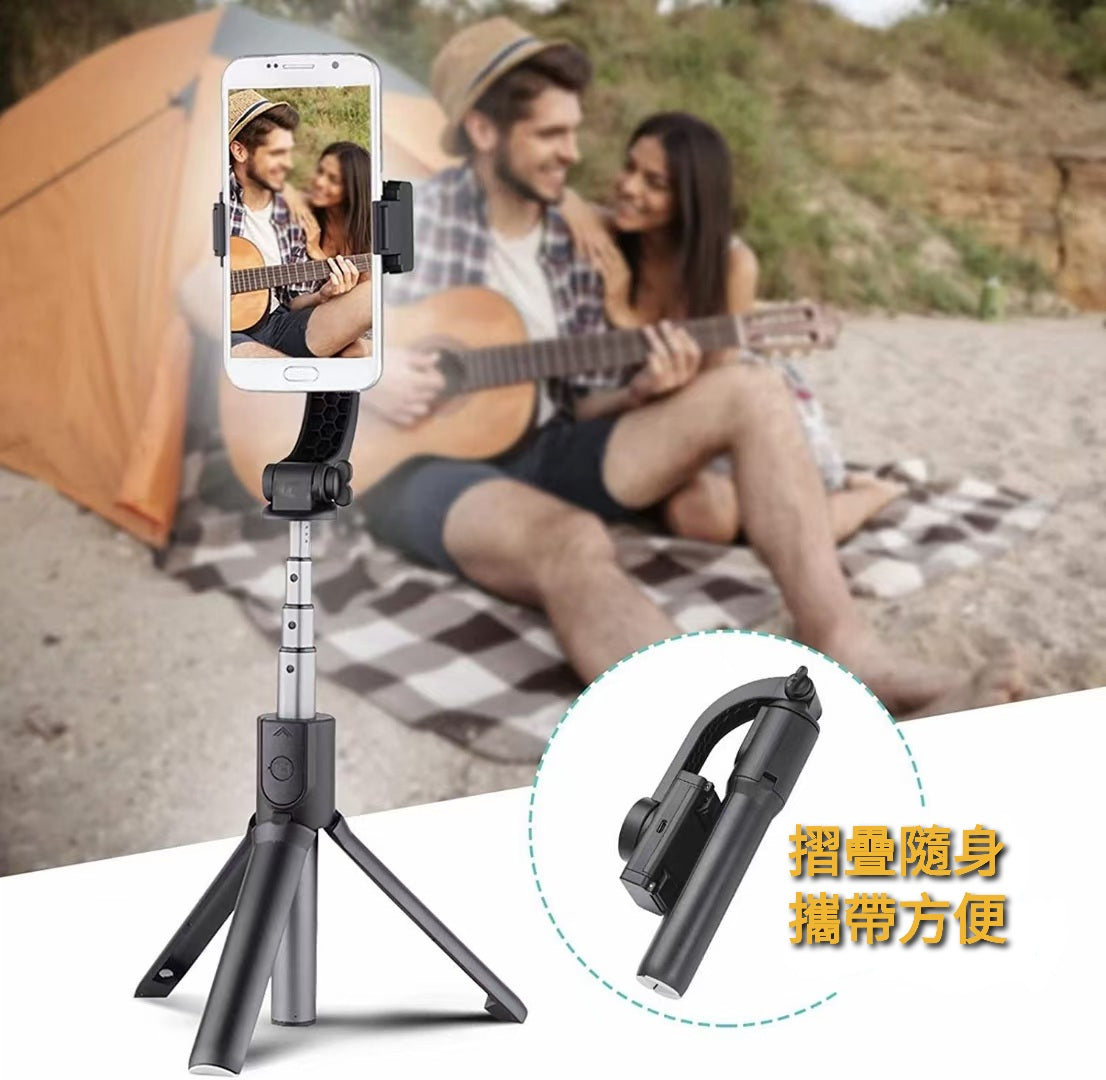 【3AbestBuy】防抖單軸迷你穩定器自拍桿/三腳架/手持自拍棒(直播必備神器 折疊收納)