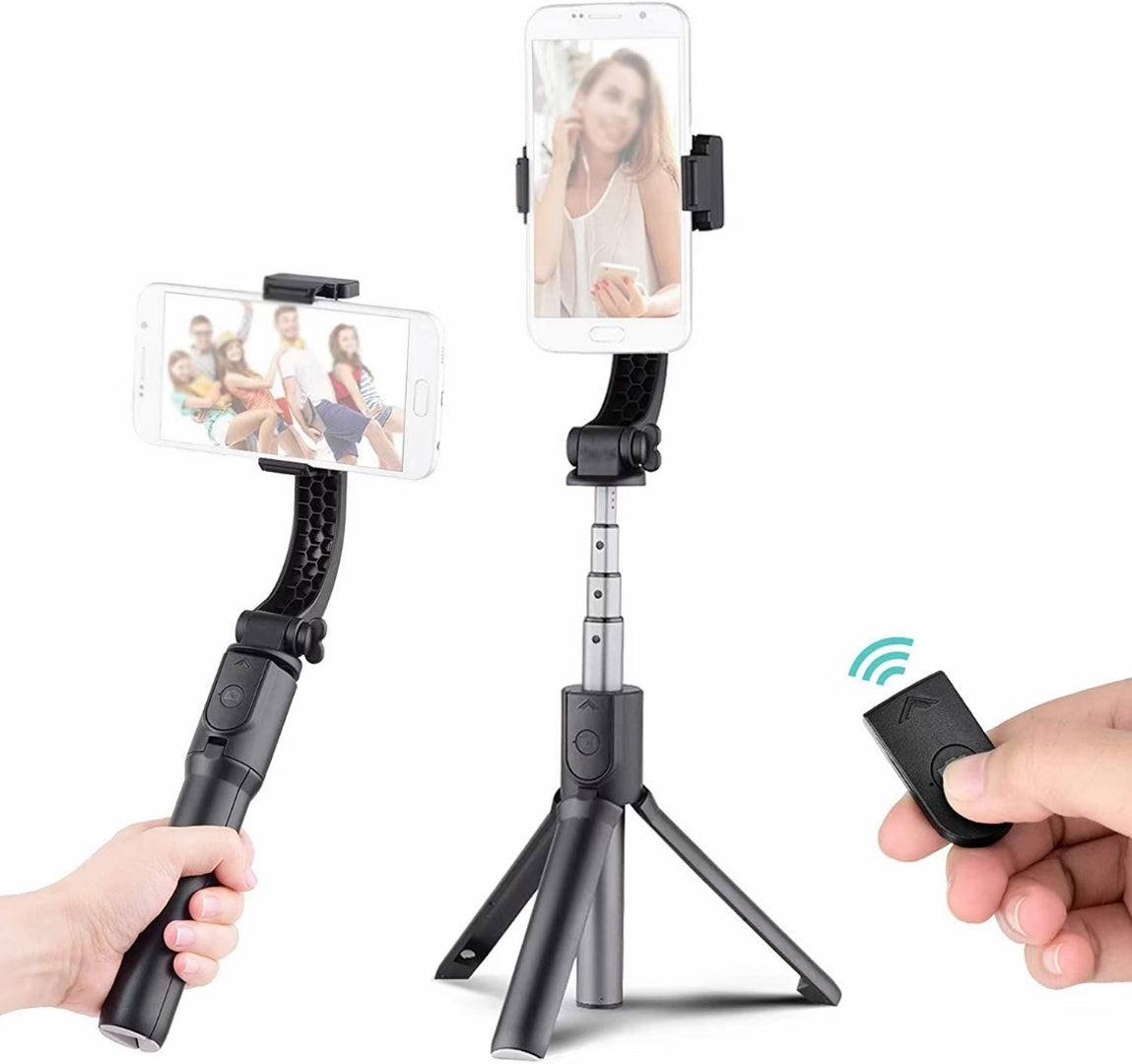 【3AbestBuy】防抖單軸迷你穩定器自拍桿/三腳架/手持自拍棒(直播必備神器 折疊收納)